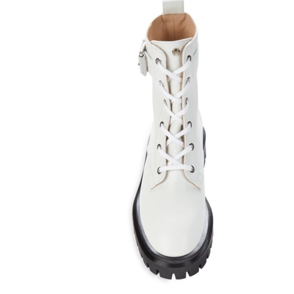 Stuart Weitzman Cream Lace Up Boots